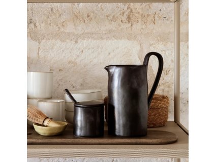 Βάζο για αλάτι FLOW 8 cm, μαύρο, ψαμμίτης, σταθερή LIVING