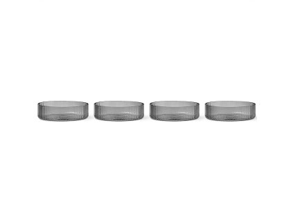 Μπολ τραπεζαρίας RIPPLE 12 cm, σετ 4 τμχ, γκρι, σταθερό LIVING