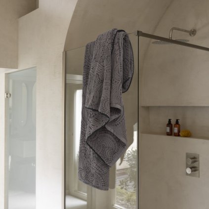 Πετσέτα μπάνιου DODO PAVONE 70 x 140 cm, γκρι, βαμβακερό, Moooi