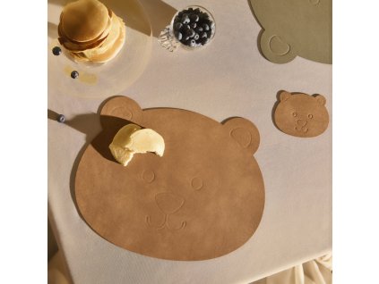 Σουπλά παιδικό BEAR NUPO 38 x 30 cm, ανθρακί, δέρμα, LIND DNA