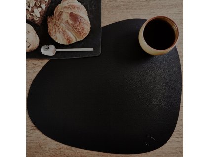 Σουπλά CURVE BULL 37 x 44 cm, διπλής όψης, ζεστό γκρι / μαύρο, δέρμα, LIND DNA