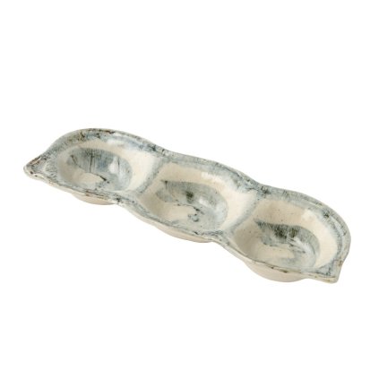 Μπολ για σάλτσα TRIPLE POD 3 x 40 ml, μπλε / λευκό, κεραμικό, MIJ