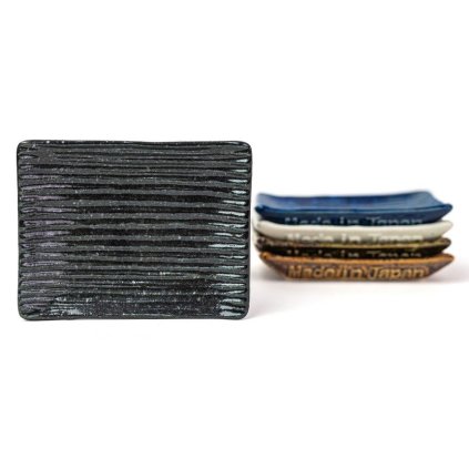 Πιατέλα σερβιρίσματος CONTOUR 10 x 7,5 cm, μαύρο, κεραμικό, MIJ