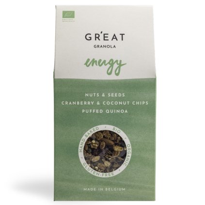 Γκρανόλα ENERGY 300 g, cranberries και τσιπς καρύδας, GR'EAT GRANOLA