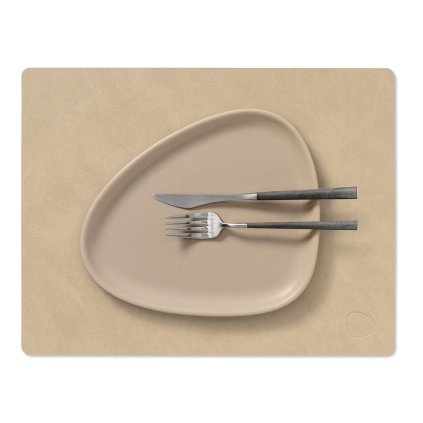 Σουπλά SQUARE NUPO 26 x 34 cm, άμμος, δέρμα, LIND DNA