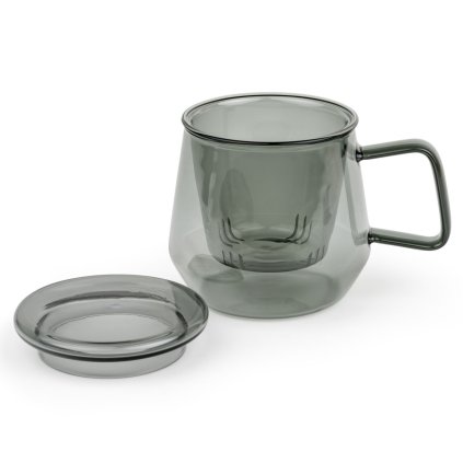 Διαφανής κούπα ΛΙΒΟΡΝΟ 350 ml, μαύρο, γυαλί, Bredemeijer