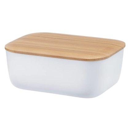 Δοχείο για βούτυρο BOX-IT 15 cm, λευκό, πλαστικό / μπαμπού, RIG-TIG