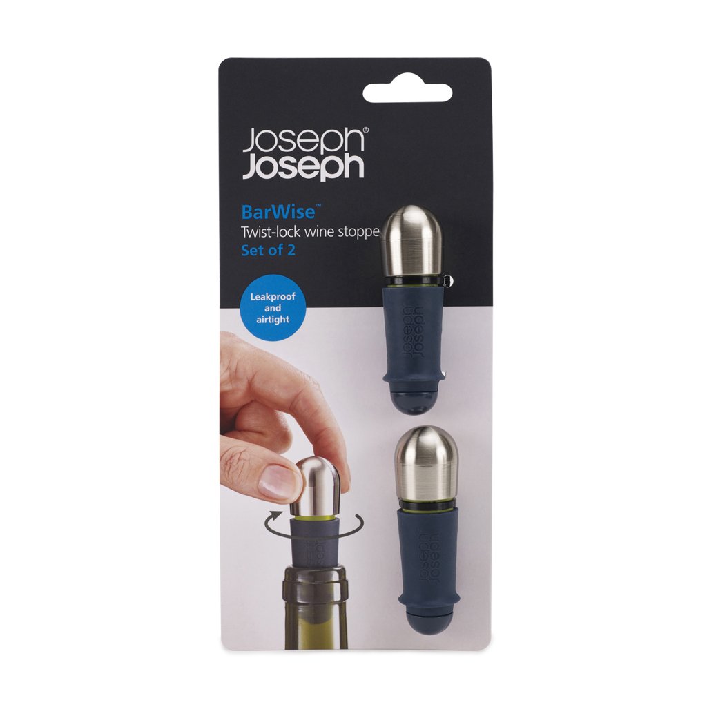 Πώμα κρασιού BARWISE TWIST -LOCK, σετ 2 τεμαχίων, Joseph Joseph
