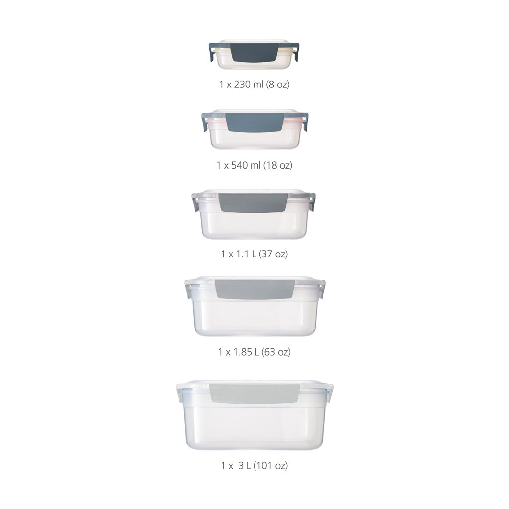 Βάζο αποθήκευσης τροφίμων NEST LOCK 5 81105, σετ 5 τμχ, πλαστικό, Joseph Joseph