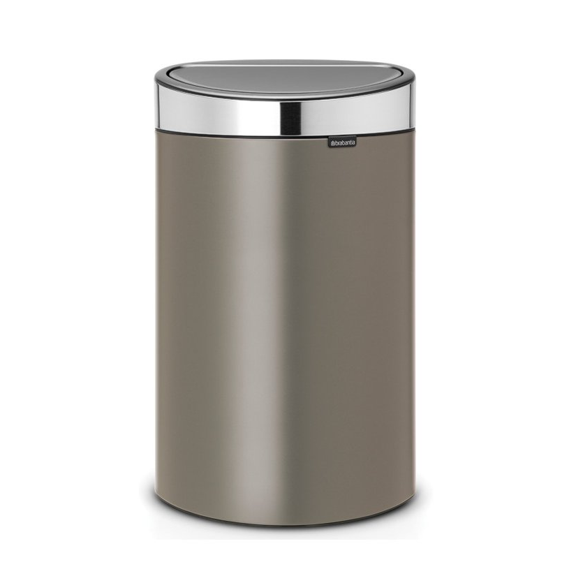 Κάδος με καπάκι αφής TOUCH BIN NEW, 40 l, σε ματ πλατίνα, Brabantia