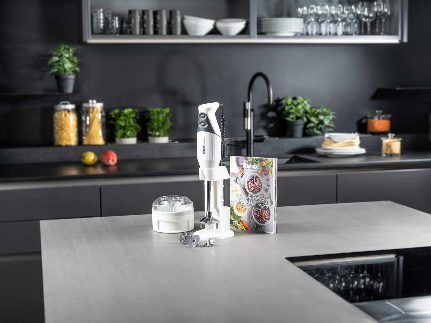 Ραβδομπλέντερ SIMPLY HEALTHY τύπου D, 200 W, λευκό, Bamix