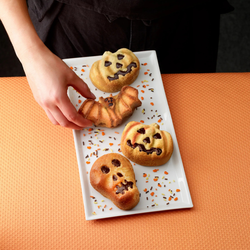 Φόρμα για γλυκό HALLOWEEN, πορτοκαλί, από σιλικόνη, Lékué