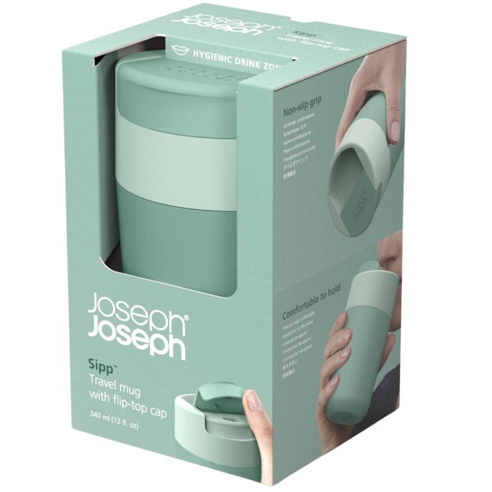 Κούπα θερμός ταξιδίου SIPP 81122, 340 ml, αεροστεγές κλείσιμο, σε πράσινο, Joseph Joseph