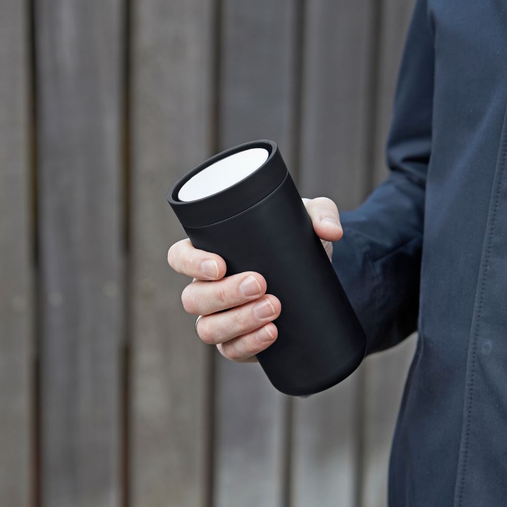 Κούπα ταξιδίου TO GO CLICK, 400 ml, μαύρο μεταλλικό, Stelton