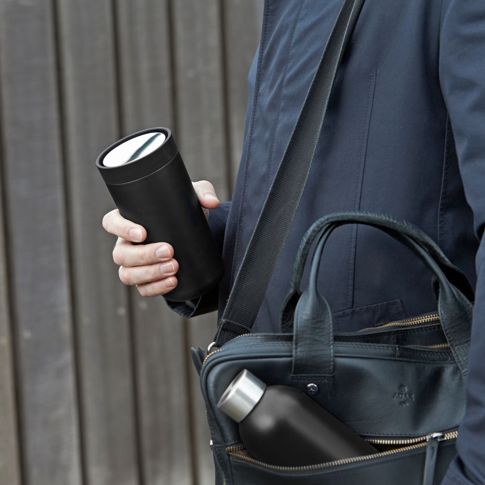 Κούπα ταξιδίου TO GO CLICK, 400 ml, μαύρο μεταλλικό, Stelton