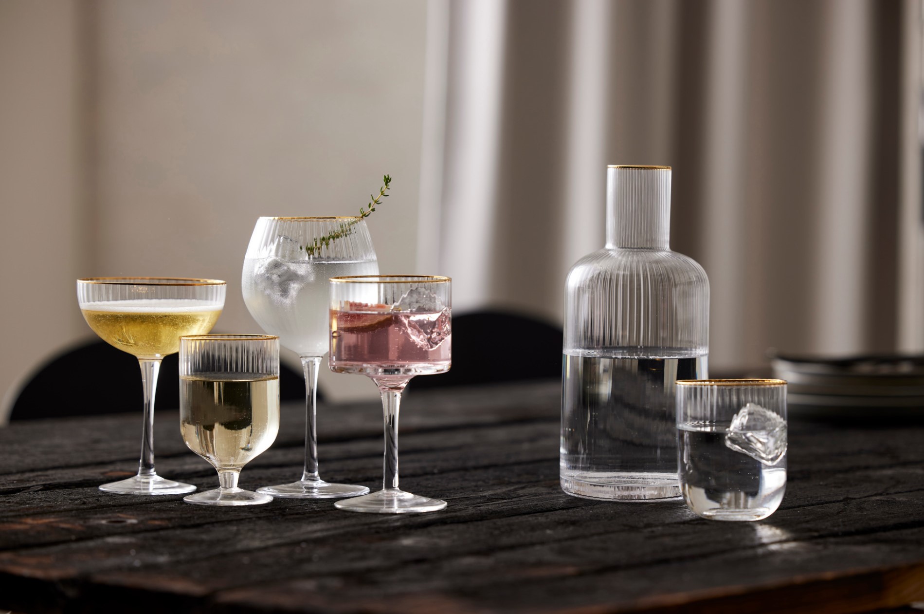 Ποτήρι για τζιν τόνικ PALERMO GOLD, σετ 4 τεμαχίων, 320 ml, Lyngby Glas