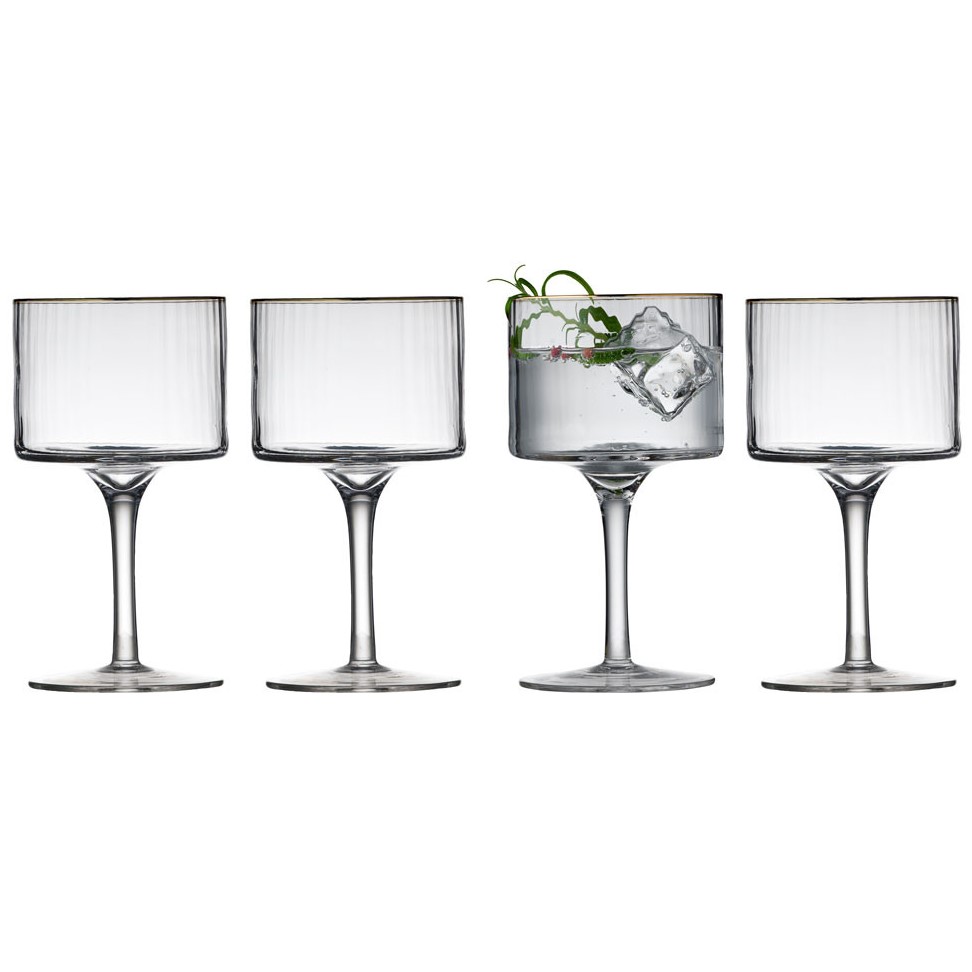 Ποτήρι για τζιν τόνικ PALERMO GOLD, σετ 4 τεμαχίων, 320 ml, Lyngby Glas