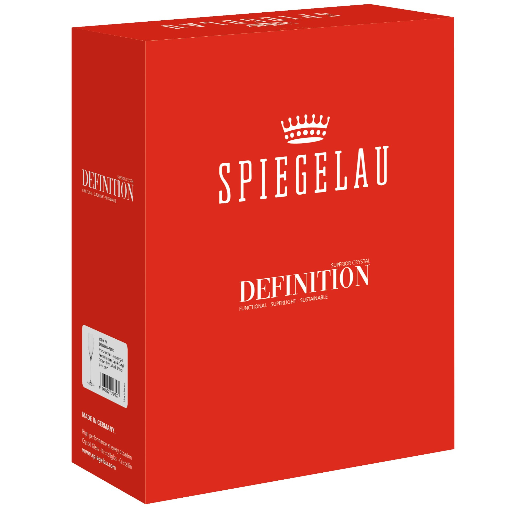 Ποτήρια σαμπάνιας DEFINITION, σετ 2 τεμαχίων, 250 ml, διάφανα, Spiegelau
