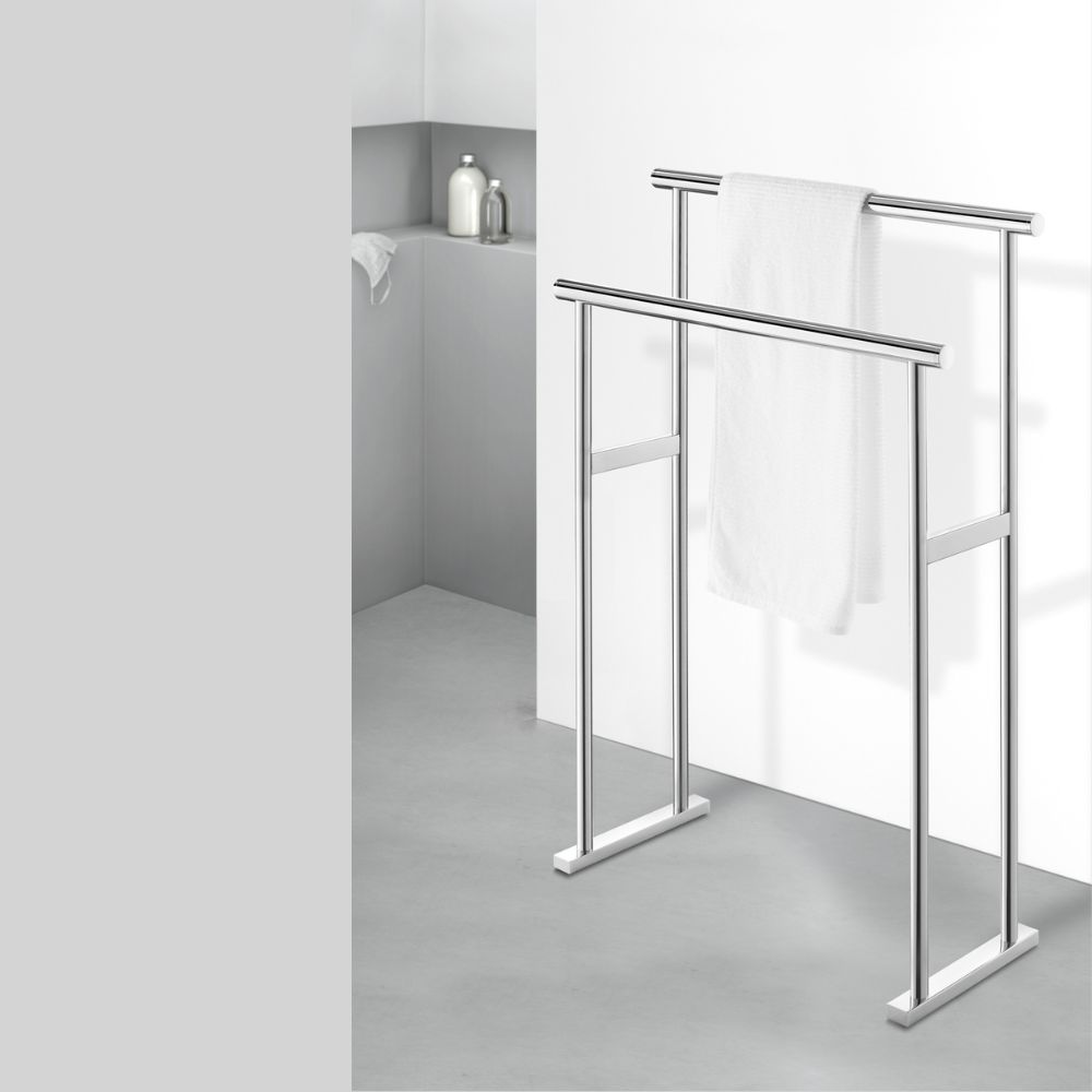 Επιδαπέδια κρεμάστρα πετσέτας SCALA 80 x 60 cm, διπλή, ματ, ανοξείδωτο ατσάλι, Zack