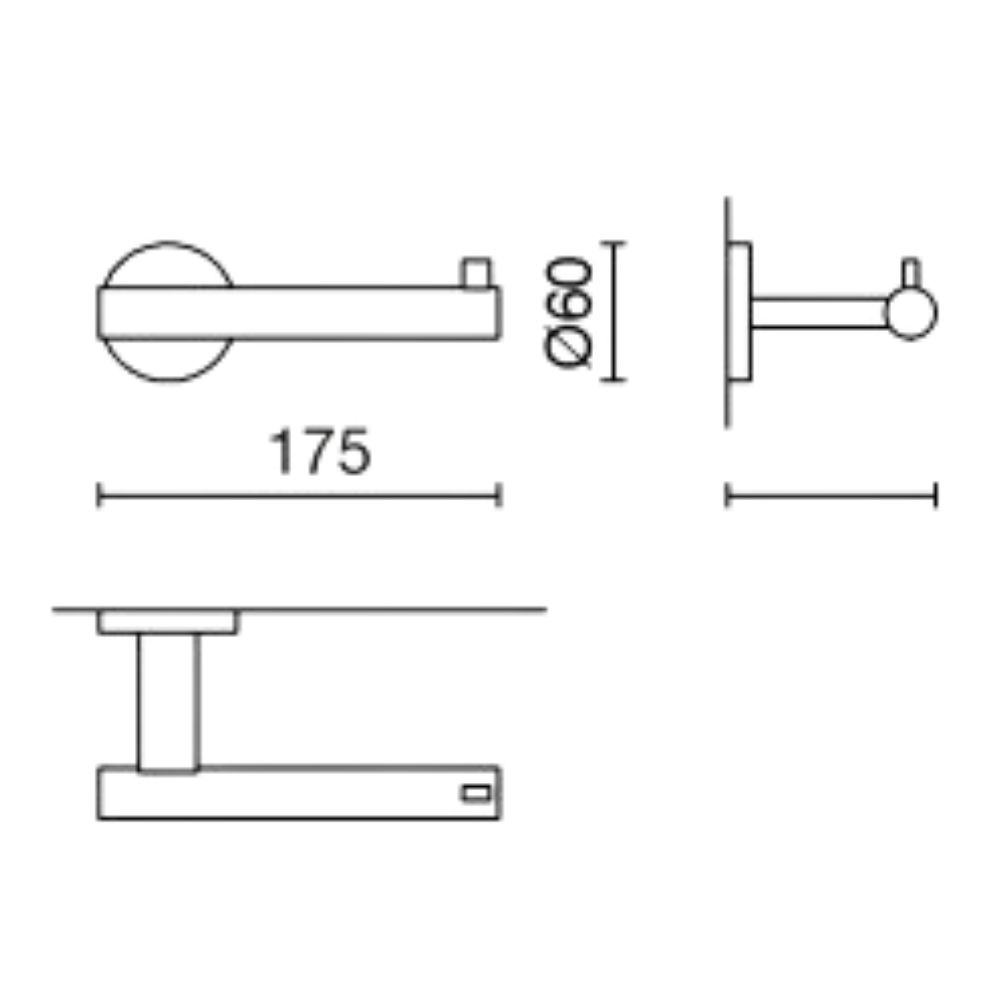 Στήριγμα για χαρτί υγείας SCALA 17 cm, γυαλισμένο, ανοξείδωτο ατσάλι, Zack