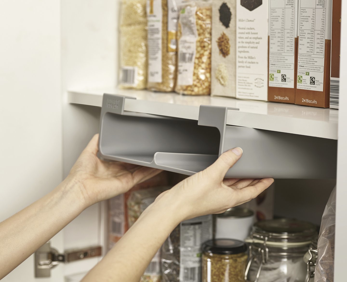 Οργανωτής για ντουλάπι κουζίνας CUPBOARDSTORE 26 cm, για μεμβράνες και σακούλες, γκρι, Joseph Joseph