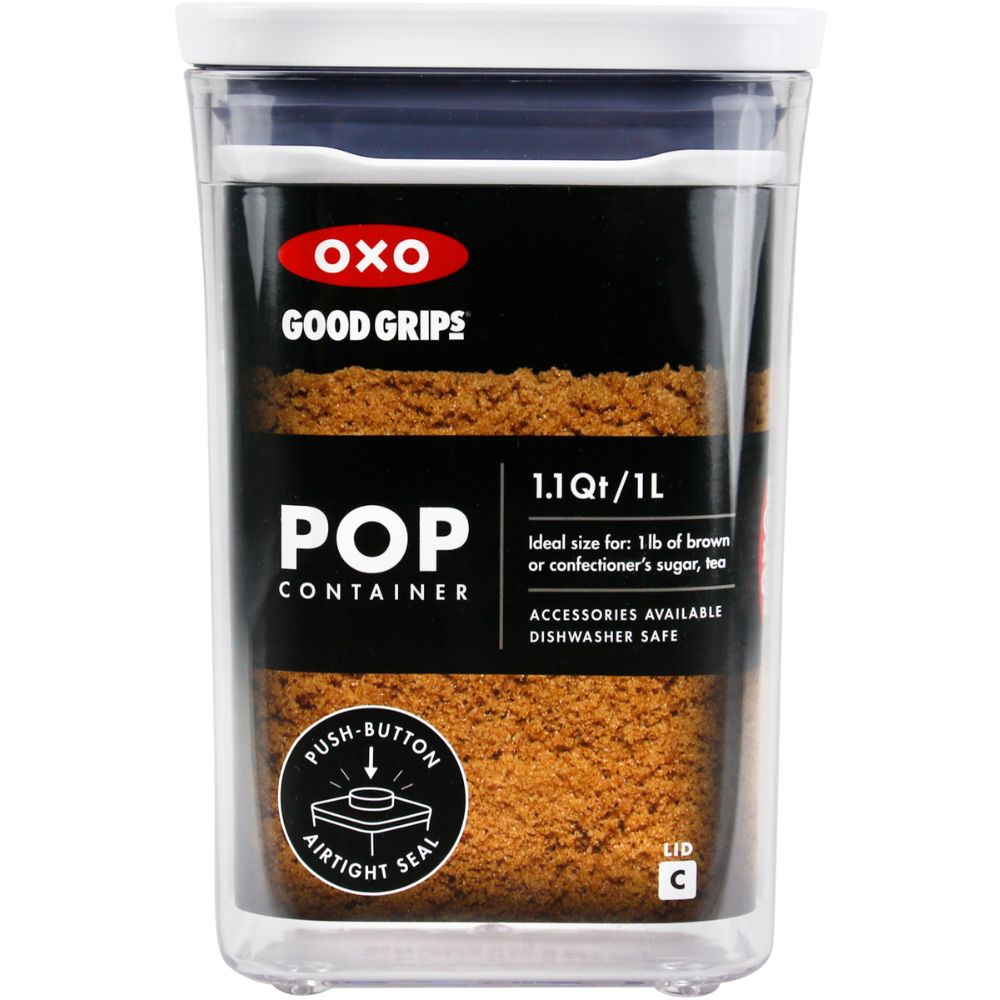Δοχείο αποθήκευσης τροφίμων POP GOOD GRIPS 1,0 l, μικρό τετράγωνο, πλαστικό, OXO