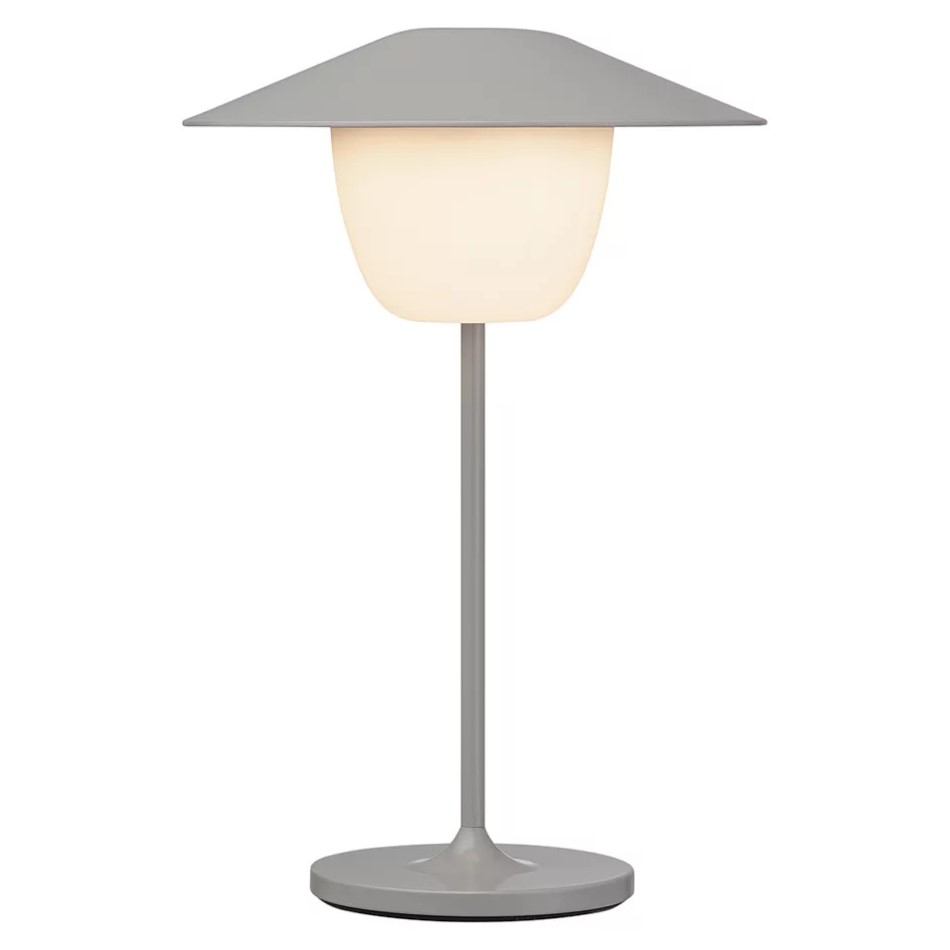 Φορητή επιτραπέζια λάμπα ANI MINI 21 cm, LED, σε απόχρωση γκρι, από αλουμίνιο, Blomus