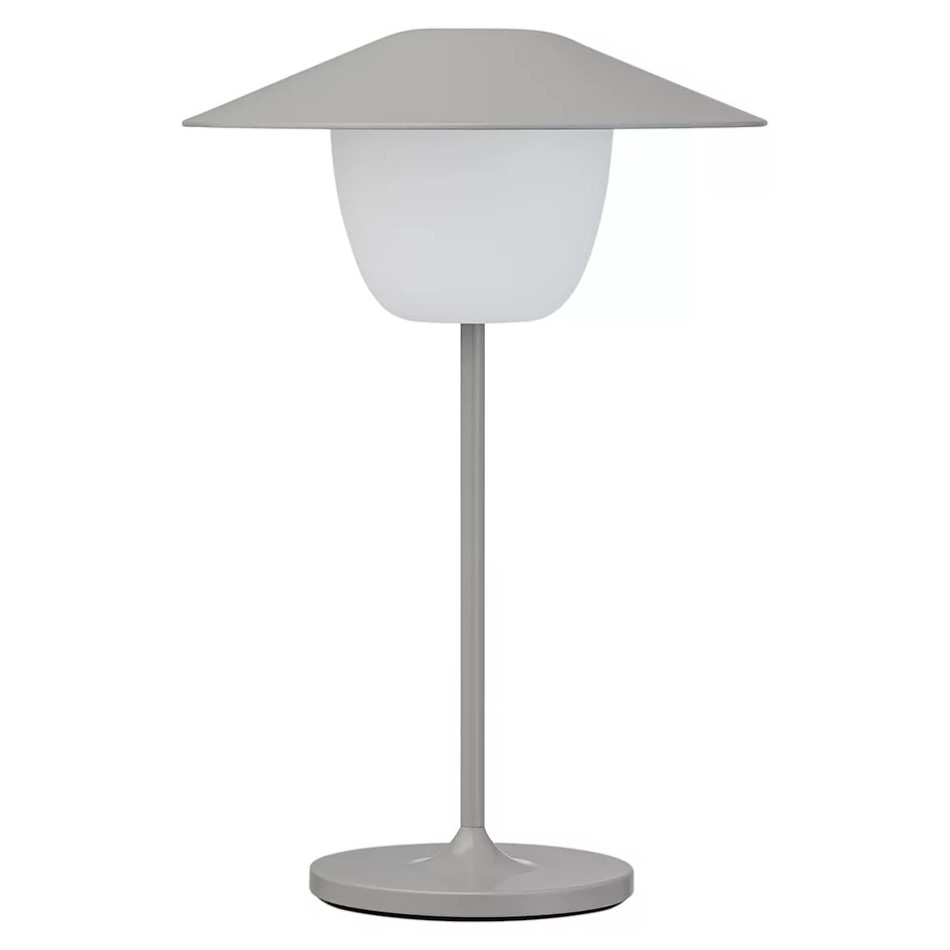 Φορητή επιτραπέζια λάμπα ANI MINI 21 cm, LED, σε απόχρωση γκρι, από αλουμίνιο, Blomus