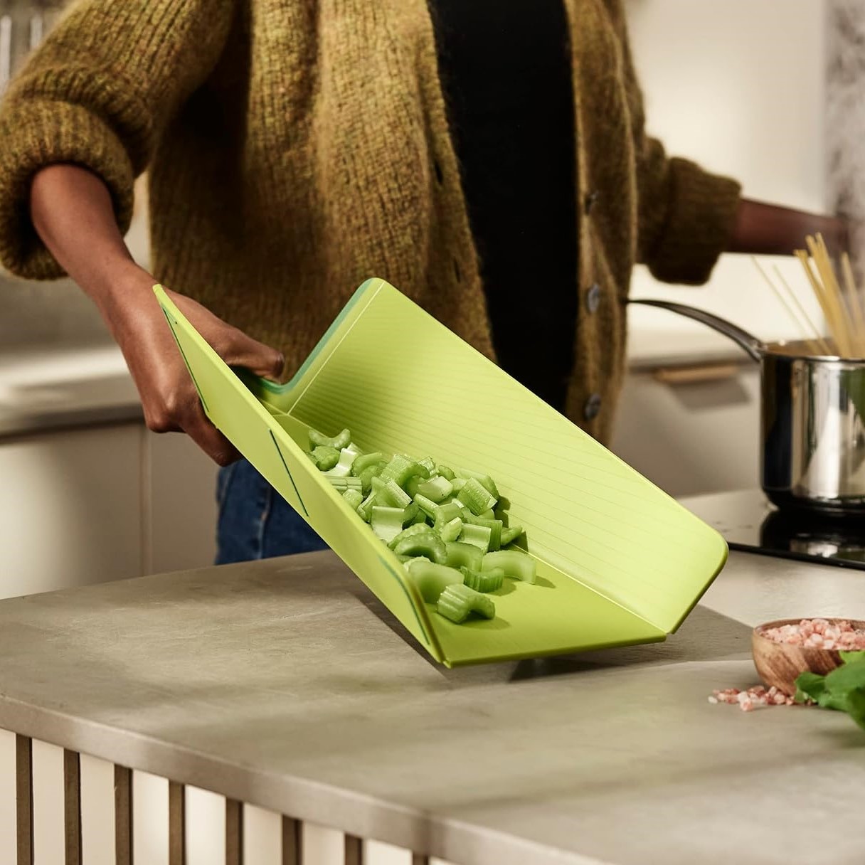 Επιφάνεια κοπής CHOP2POT 60204 45 x 26 cm, πράσινο, πλαστικό, Joseph Joseph