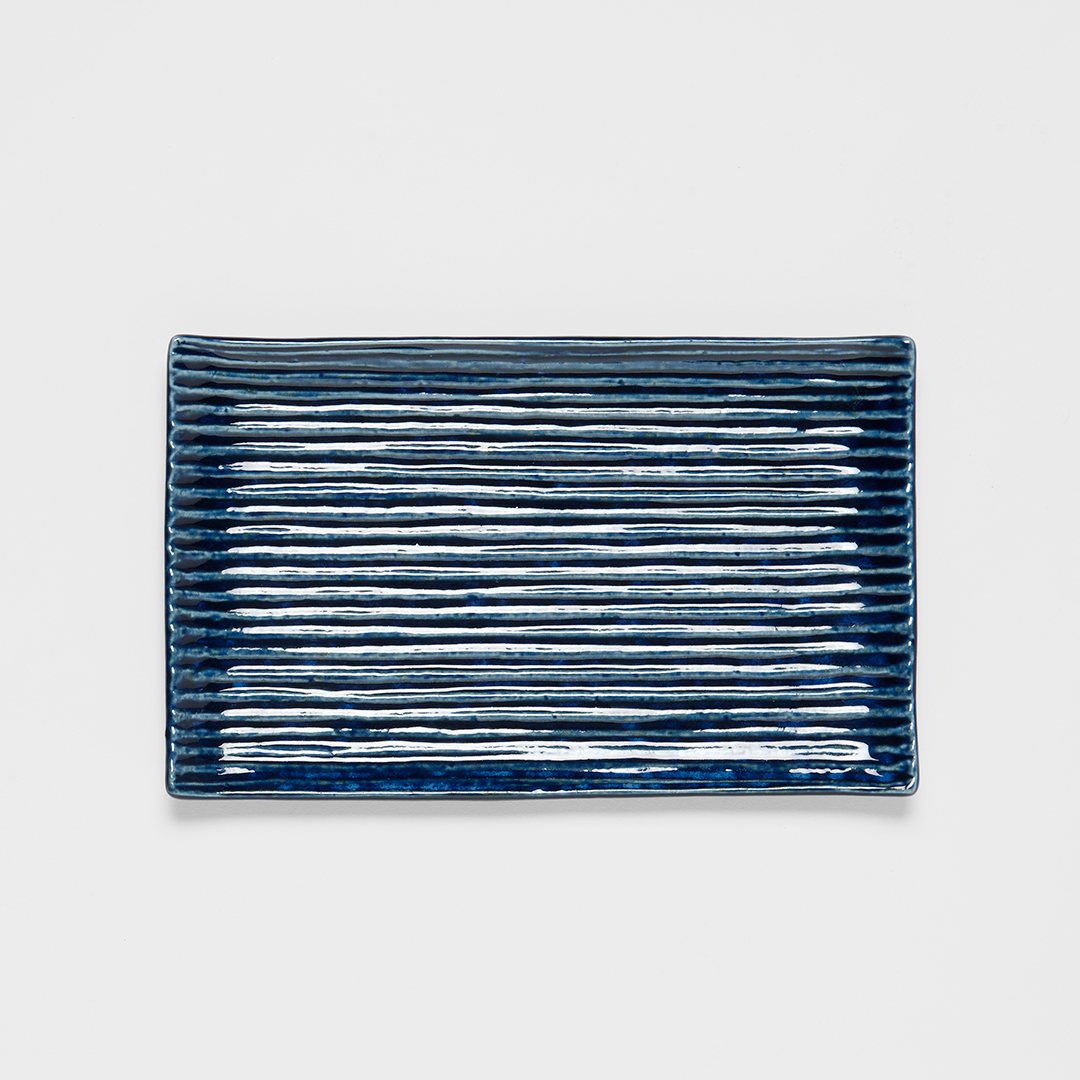 Πιατέλα σερβιρίσματος CONTOUR 24 x 15 cm, μπλε, κεραμικό, MIJ