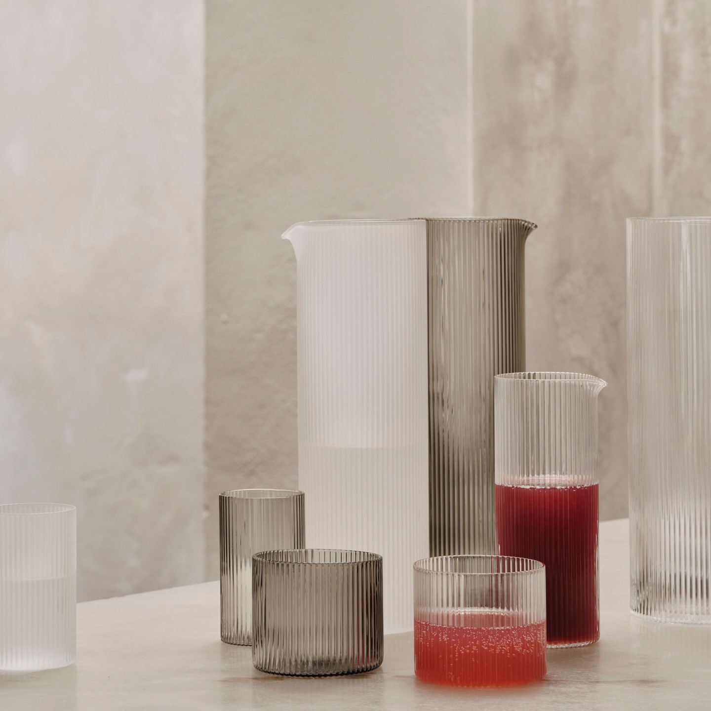 Κανάτα νερού RIPPLE 1,1 l, λευκό, γυαλί, ferm LIVING