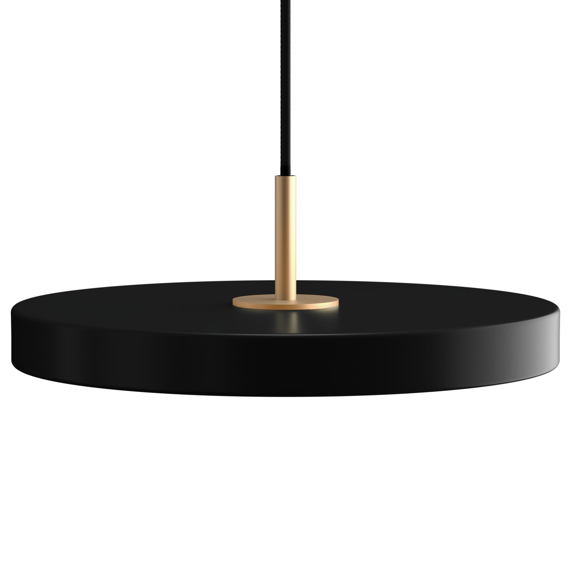 Κρεμαστό φωτιστικό οροφής ASTERIA PLUS 31 cm, μαύρο / χρυσαφί, αλουμίνιο, Umage
