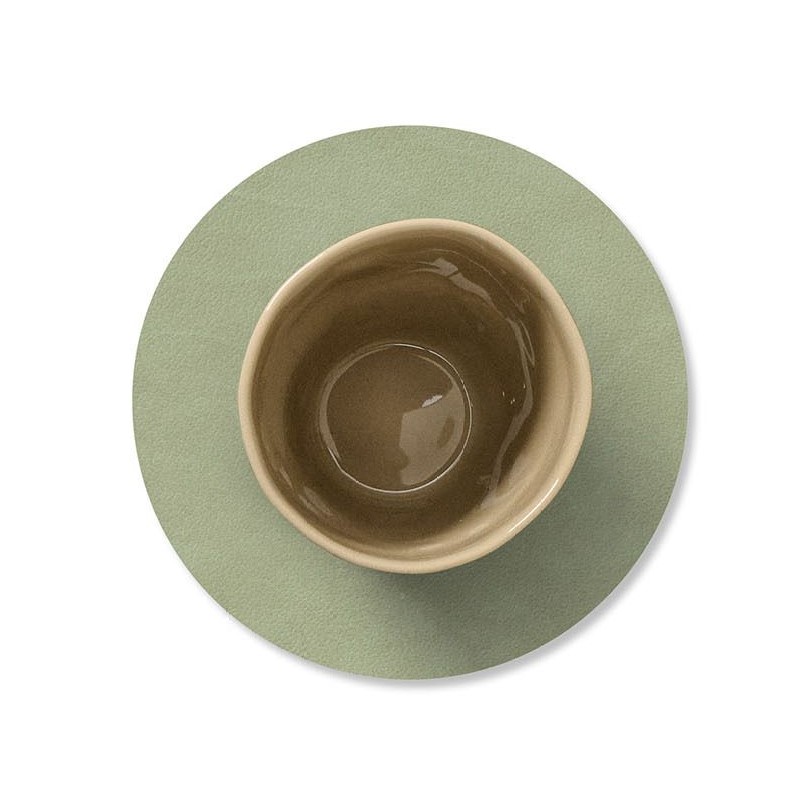 217334 2 podtacek circle nupo 10 cm olivove zelena kuze lind dna