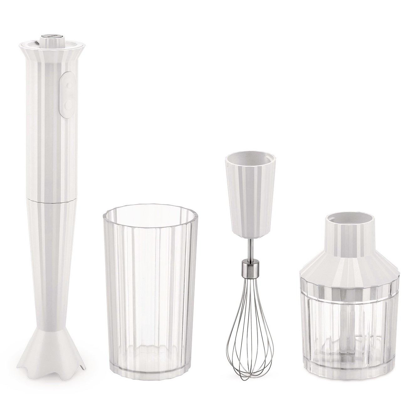 218912 tycovy mixer plisse 34 cm sada 4 ks bila plast alessi