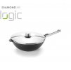 Τηγάνι wok DIAMOND PRO XR LOGIC, 28 cm, με καπάκι, με αποσπώμενη λαβή, WOLL