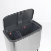 Κάδος με καπάκι αφής BO, 11 + 23 l, σε ματ ατσάλι, Brabantia