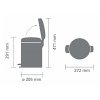 Κάδος με πεντάλ NEWICON, 5 l, σε πλατίνα, Brabantia