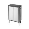 Κάδος με καπάκι αφής BO, 2 x 30 l, σε ματ ατσάλι, Brabantia