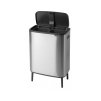 Κάδος με καπάκι αφής BO, 2 x 30 l, σε ματ ατσάλι, Brabantia