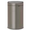 Κάδος με καπάκι αφής TOUCH BIN NEW, 40 l, από πλατίνα, Brabantia