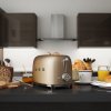 Φρυγανιέρα TSF01CHMEU, 2 φέτες, ματ χρυσό, Smeg