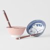Μπολ φαγητού με chopsticks MANEKEI WAVE, σετ 2 τεμαχίων, 400 ml, σε κόκκινο και μπλε, MIJ