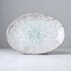 Πιάτο γλυκού AQUA SPLASH, 24 x 17 cm, ακανόνιστο σχήμα, μπλε, πήλινο, MIJ