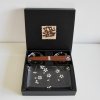 Σερβίτσιο για σούσι με chopsticks σε σετ BLACK WITH WHITE PETALS, 6 τεμάχια, MIJ