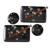 Σερβίτσιο για σούσι με chopsticks σε σετ BLACK WITH WHITE PETALS, 6 τεμάχια, MIJ