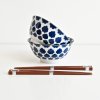 Μπολ φαγητού WHITE WITH BLUE CLOUD, 400 ml, σετ 2 τεμαχίων με chopsticks, MIJ