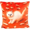Διακοσμητικό μαξιλάρι TOILETPAPER KITTEN, 50 x 50 cm, κόκκινο, Seletti