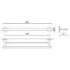 Επιτοίχια κρεμάστρα πετσέτας SCALA 66 cm, διπλή, στιλβωμένη, ανοξείδωτο ατσάλι, Zack