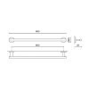 Επιτοίχια κρεμάστρα πετσέτας SCALA 66 cm, γυαλισμένη, ανοξείδωτο ατσάλι, Zack