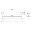Επιτοίχια κρεμάστρα πετσέτας SCALA 51 cm, γυαλισμένη, ανοξείδωτο ατσάλι, Zack